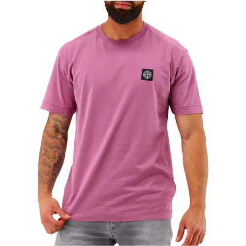 Rose Quartz Logo Tee , Herren, Größe: L - Stone Island - Modalova