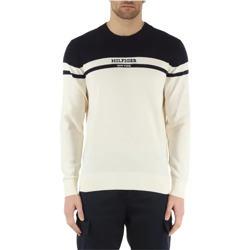 Baumwoll-Crewneck mit Logo-Stickerei , Herren, Größe: 2XL - Tommy Hilfiger - Modalova