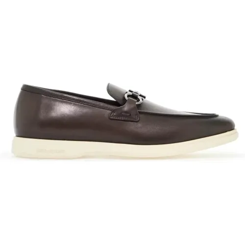 Casual Gancini Loafers mit Titan-Klammer , Herren, Größe: 40 EU - Salvatore Ferragamo - Modalova