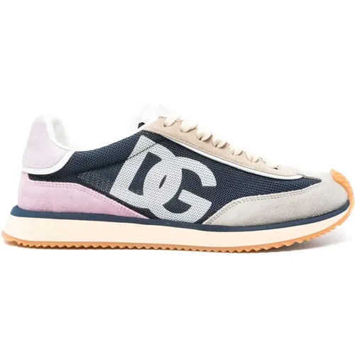 Dragon Low Sneaker Blau Grau , Damen, Größe: 39 EU - Dolce & Gabbana - Modalova