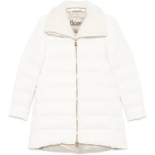 Faux Fur Flanell Puffer Jacke Herno - Herno - Modalova