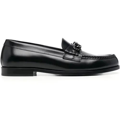 VLogo Chain Leather Flat Shoes , male, Sizes: 9 UK - Valentino Garavani - Modalova