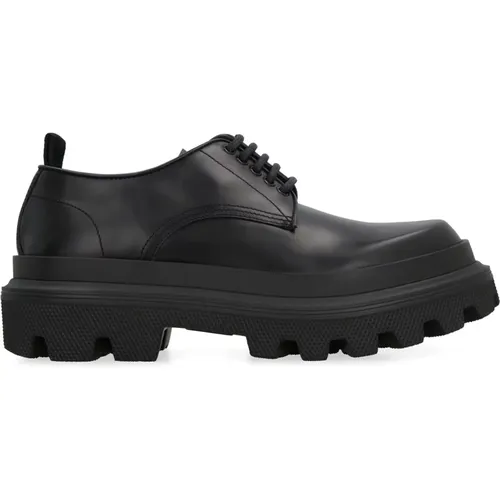 Gebürstete Kalbsleder Derby-Stil Schuhe , Herren, Größe: 40 1/2 EU - Dolce & Gabbana - Modalova