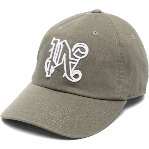 Monogram Jacquard Embroidered Logo Hat , male, Sizes: ONE SIZE - Palm Angels - Modalova