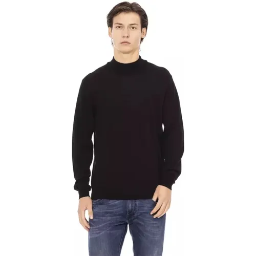 Schwarzer Monogram Rollkragenpullover , Herren, Größe: XL - Baldinini - Modalova