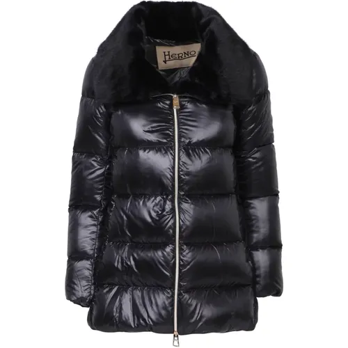 Schwarze Daunenjacke Eleganter Winterstil , Damen, Größe: 2XL - Herno - Modalova