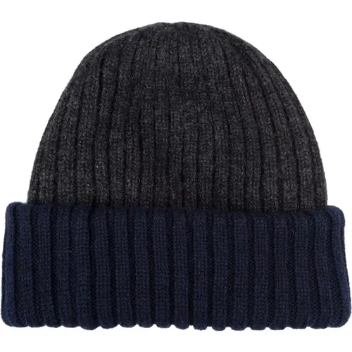 Kaschmir Beanie Grau Blau Gerippt - Fedeli - Modalova