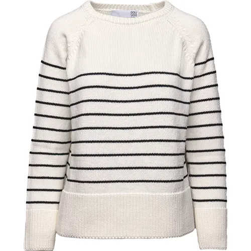 Long Sleeve Cotton Sweater Horizontal Stripes , female, Sizes: L, XS, 2XL, M, S, XL - Douuod Woman - Modalova