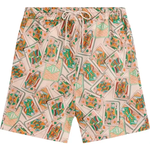 Kartenspiel Druck Leinen Baumwoll Shorts , Herren, Größe: M - Drole de Monsieur - Modalova