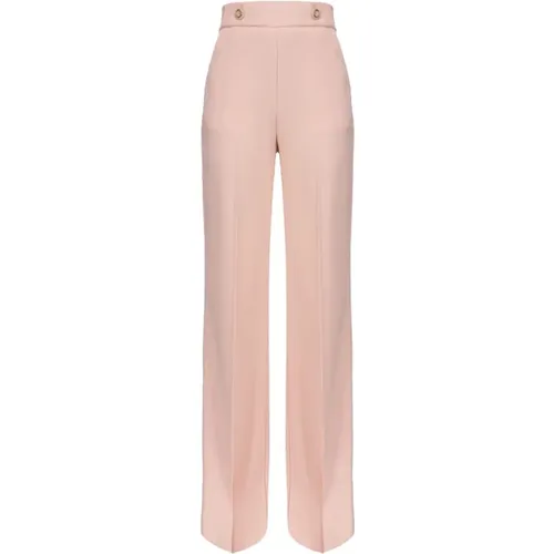 Crepe-Stretch-Hose mit goldenen Knöpfen,Damen Crepe Stretch Hose mit Goldknöpfen - pinko - Modalova