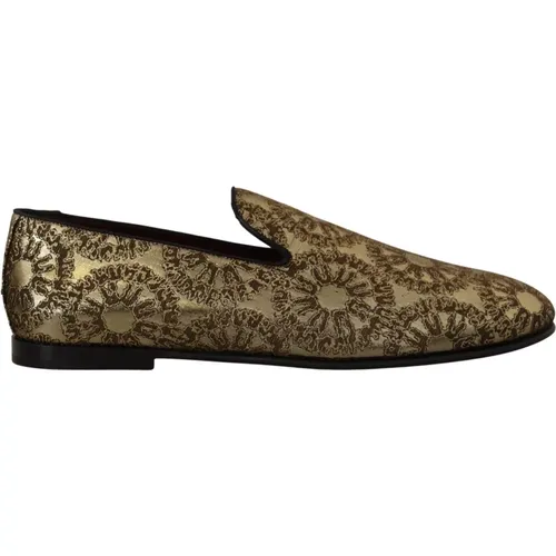 Goldene Loafers für Männer - Dolce & Gabbana - Modalova