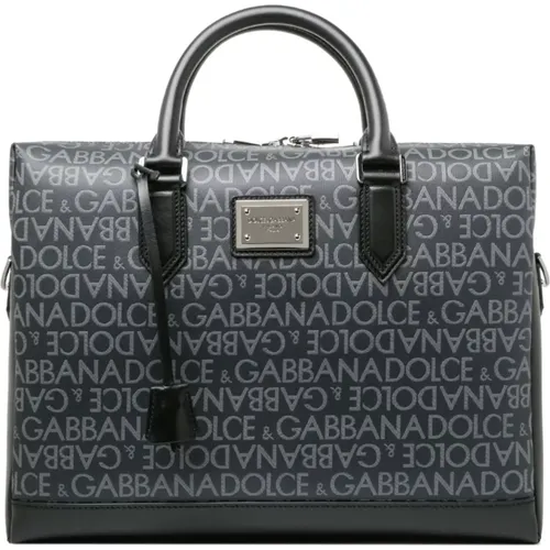 Logo Print Briefcase , male, Sizes: ONE SIZE - Dolce & Gabbana - Modalova