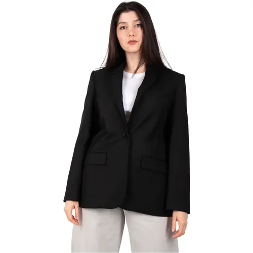 Schwarzer Blazer mit Schlitz und Schleife , Damen, Größe: XS - Roberto Collina - Modalova