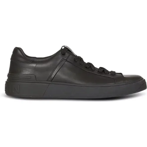 B-Court leather trainers , male, Sizes: 10 UK, 12 UK - Balmain - Modalova