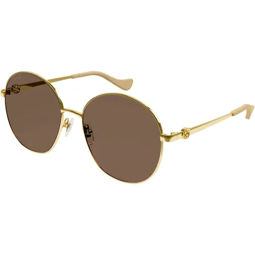 Gold/Braune Sonnenbrille Gucci - Gucci - Modalova