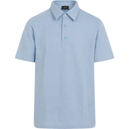 Blaues Polo-Shirt Klassischer Stil , Herren, Größe: L - Brioni - Modalova