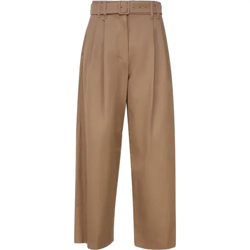 Kamel Baumwoll High-Waist Hose - Max Mara - Modalova