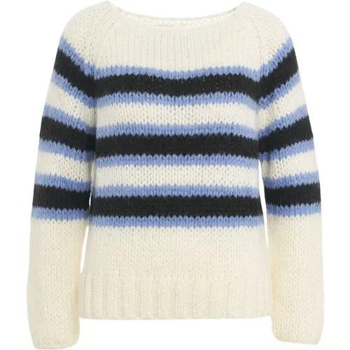 Blue Mohair Knit Sweater Aw24 , female, Sizes: S, M - Dawn x Dare - Modalova