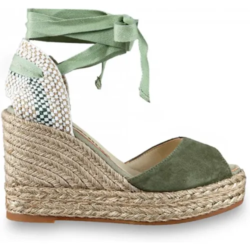 Grüne Sandalen für Sommeroutfits , Damen, Größe: 38 EU - Espadrilles - Modalova