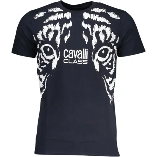 Cotton Print Logo T-Shirt , male, Sizes: 2XL, XL, L - Cavalli Class - Modalova