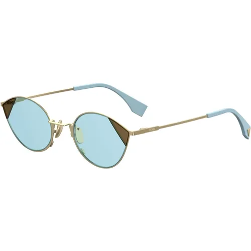 Gold Azure Sonnenbrillen CUT EYE , Damen, Größe: 51 MM - Fendi - Modalova