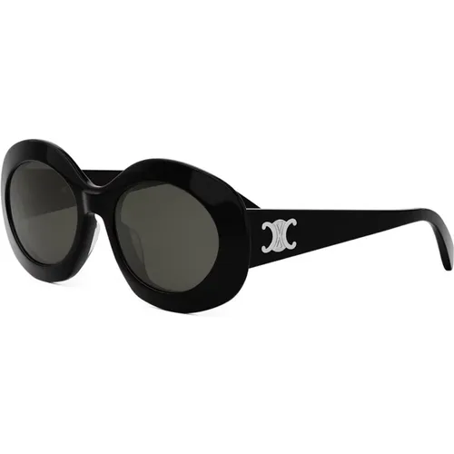 Triomphe Sunglasses Glossy Grey Lenses , female, Sizes: 54 MM, ONE SIZE - Celine - Modalova