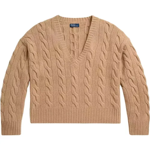 Beiger Wollpullover , Damen, Größe: M - Ralph Lauren - Modalova