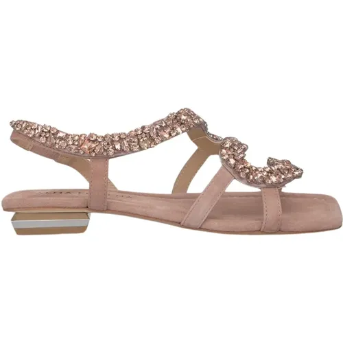 Snake Embellished Flat Sandal , female, Sizes: 7 UK, 4 UK, 3 UK, 6 UK, 5 UK - Alma en Pena - Modalova