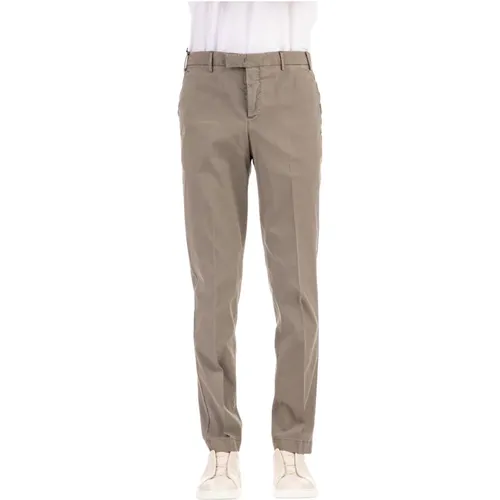 Graue Twill Stretch Hose , Herren, Größe: L - PT Torino - Modalova