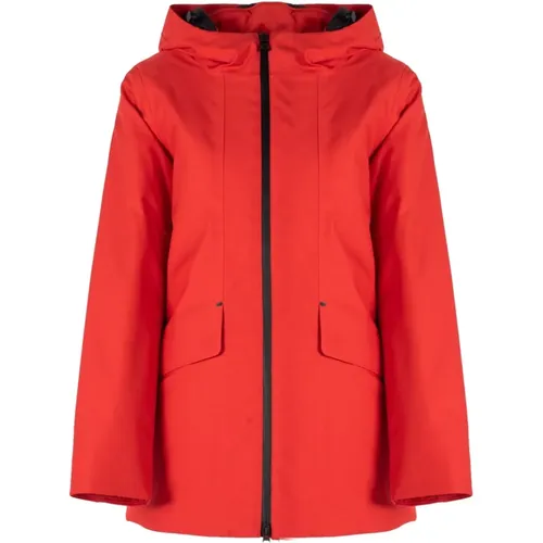 Atmungsaktive Wasserdichte Jacke mit Kapuze , Damen, Größe: S - Geox - Modalova