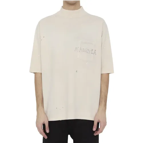 High-Collar T-Shirt with Unique Edge , male, Sizes: M, XL - Maison Margiela - Modalova