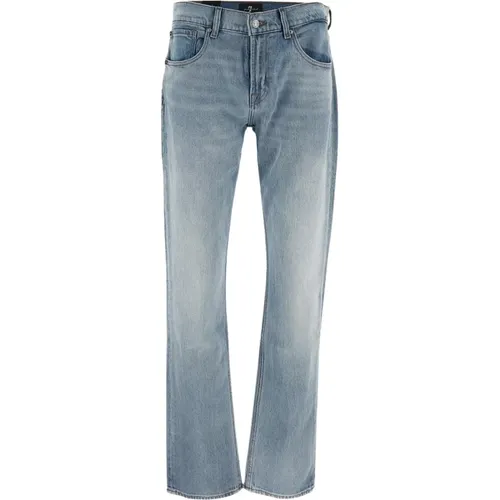 Baumwoll Straight Leg Jeans , Herren, Größe: W30 - 7 For All Mankind - Modalova