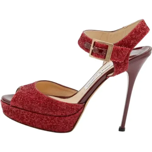 Pre-owned Fabric sandals , female, Sizes: 4 1/2 UK - Jimmy Choo Pre-owned - Modalova