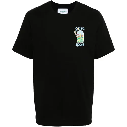 Logo Print T-shirts and Polos , male, Sizes: XL, 2XL, L, M - Casablanca - Modalova
