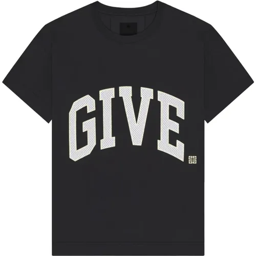 Schwarzes Mesh-besticktes T-Shirt , Herren, Größe: 2XL - Givenchy - Modalova