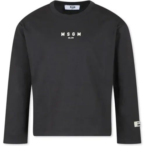 Kinder Graues T-Shirt mit Logo-Druck - MSGM - Modalova