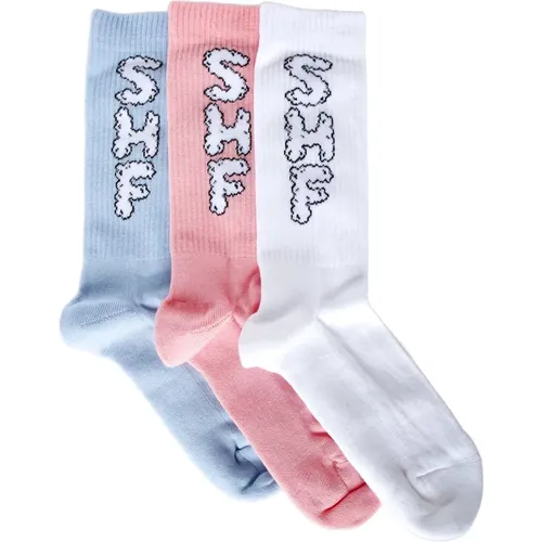 Logo Socken 3er Pack , Herren, Größe: L - SKY HIGH FARM - Modalova