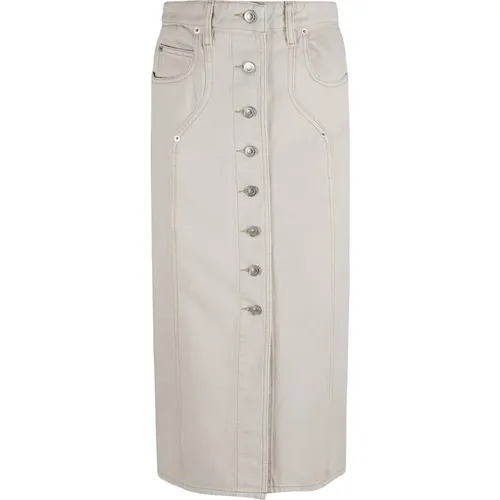 Button-Front Denim Skirt , female, Sizes: XS, 2XS, S - Isabel Marant Étoile - Modalova