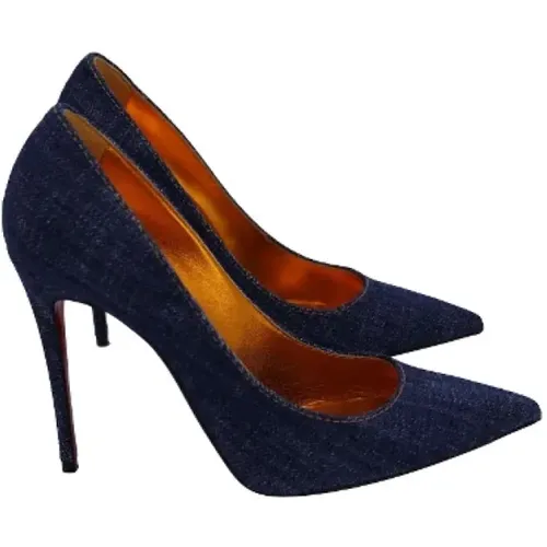Pre-owned Cotton heels , female, Sizes: 5 1/2 UK - Christian Louboutin Pre-owned - Modalova