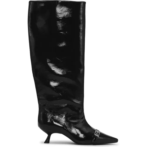 Eyelets Slouchy High Shaft Boots , female, Sizes: 4 UK, 3 UK - Ganni - Modalova