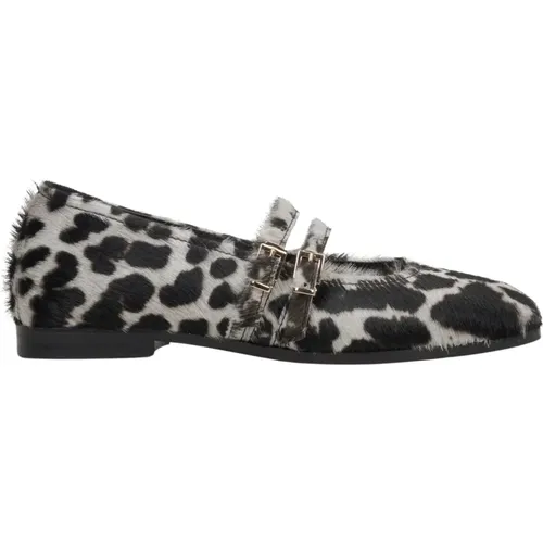 Damen Flauschige Leopardendruck-Ballettflats mit einer Schnalle Er00115697 , Damen, Größe: 37 EU - Estro - Modalova