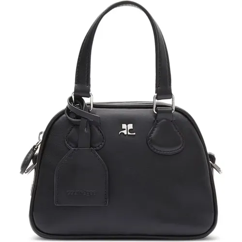 Schwarze Bora Mini Leder Tasche , Damen, Größe: ONE Size - Courrèges - Modalova