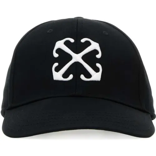 Schwarze Baumwoll-Baseballkappe,Schwarze Verstellbare Logo-Kappe - Off White - Modalova