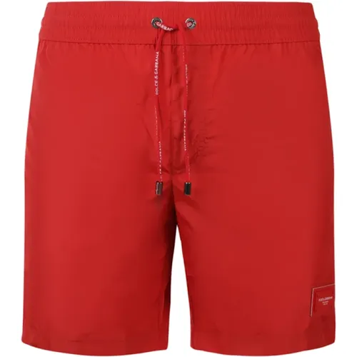 Rote Sea Boxer Badebekleidung - Luxus Stil,Strandhose - Regular Fit - Geeignet für warmes Klima - 100% Polyester - Dolce & Gabbana - Modalova