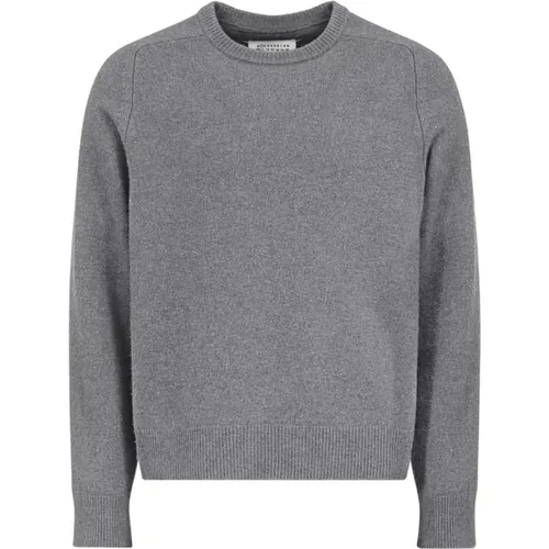 Grey Wool Knit Crew Neck Sweater , male, Sizes: XS, L, S, XL, M - Maison Margiela - Modalova