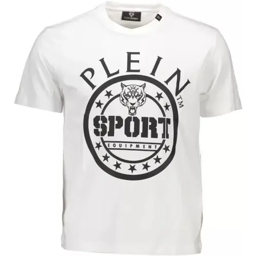 Cotton T-Shirt with Round Neck and Contrasting Details , male, Sizes: XL - Plein Sport - Modalova