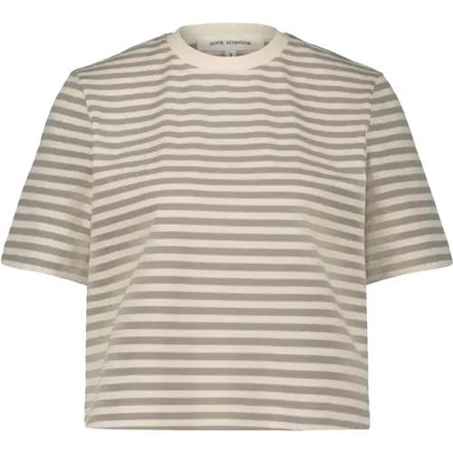 Grey Stripe T-Shirt with Short Sleeves , female, Sizes: L, XL, M, XS - Sofie Schnoor - Modalova