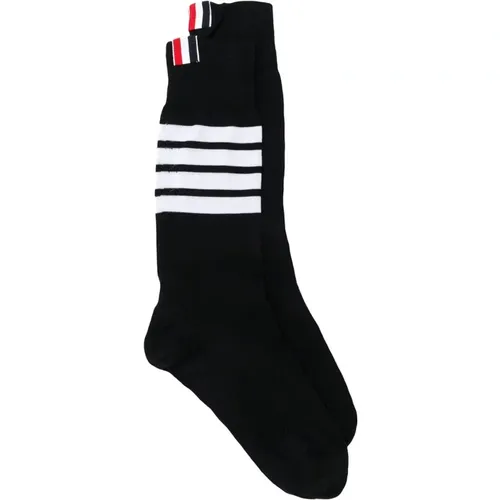 Marine Mid Calf Socks mit 4 Bar,4 Bar Mid Calf Socks - Thom Browne - Modalova