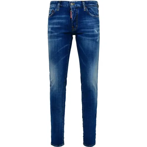 Slim Fit Blaue Jeans , Herren, Größe: 2XL - Dsquared2 - Modalova