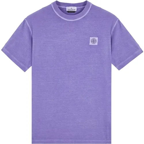 Short Sleeve Lavender T-Shirt , male, Sizes: M, L, 2XL - Stone Island - Modalova